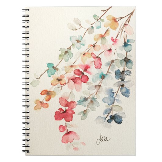 Floral Waterfall Spirale Notebook Notizblock (Vorderseite)