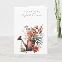 Floral Watering Can Personalized Stationery