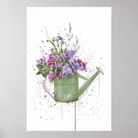 Floral Watering Can Poster (Vorne)
