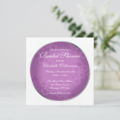 Floral Watermark Amethyst Brautparty Einladung (Stehend Vorderseite)