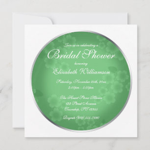 Floral Watermark Jade Green Brautparty Einladung