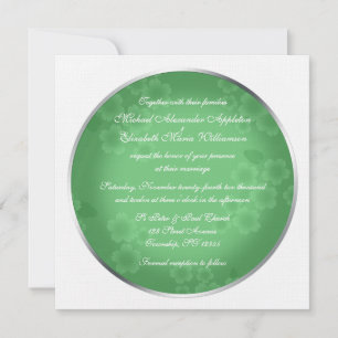Floral Watermark Jade Green Wedding Einladungen