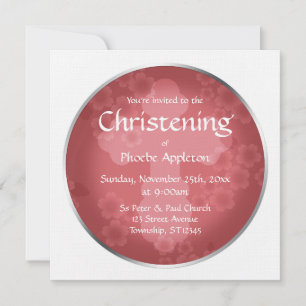 Floral Watermark Shiraz Christening Einladungen