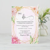 *~* Floral WE DO Geometric UAWG AR15 QR Hochzeit Einladung (Stehend Vorderseite)