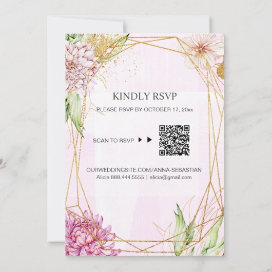 *~* Floral WE DO Geometric UAWG AR15 QR Hochzeit Einladung (Rückseite)