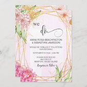 *~* Floral WE DO Geometric UAWG AR15 QR Hochzeit Einladung (Vorne/Hinten)