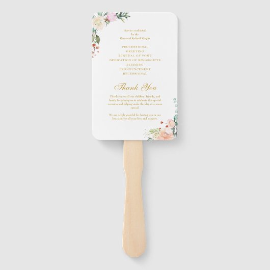 Floral we do Vow Renewal Anniversary Program Fächer (Rückseite)