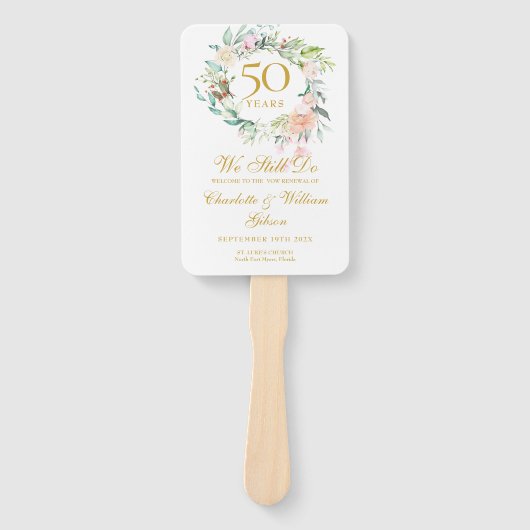 Floral we do Vow Renewal Anniversary Program Fächer (Vorderseite)