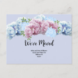 Floral We`ve Move Postcard Ankündigungspostkarte