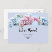 Floral We`ve Move Postcard Ankündigungspostkarte (Vorne/Hinten)