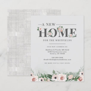 Floral We ve Moved Address Moving Ankündigung