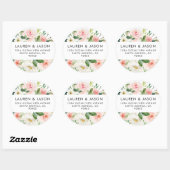 Floral Wedding Address Labels, Rustic, Boho Runder Aufkleber (Blatt)