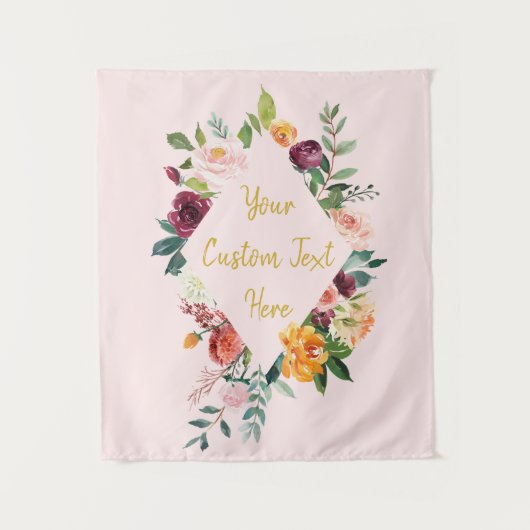 Floral Wedding Backdrop Empfang Foto Messestand Wandteppich (Vorderseite)