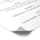 Floral Wedding Bar Menu Sign. Watercolor Botanical Poster (Ecke)