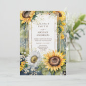 Floral Wedding Birthday Baby Shower Retirement Sun Einladung (Stehend Vorderseite)