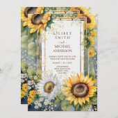 Floral Wedding Birthday Baby Shower Retirement Sun Einladung (Vorne/Hinten)