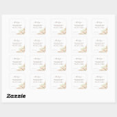 Floral Wedding Danke Square Sticker (Blatt)