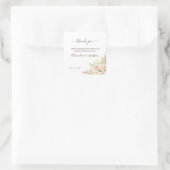 Floral Wedding Danke Square Sticker (Tasche)
