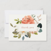 Floral Wedding Danke White & Ivory Card (Vorderseite)