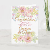 Floral Wedding Day Glückwünsche Karte (Vorderseite)