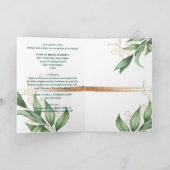 Floral Wedding Deep Sea Dark Green & Gold Einladung (Innenseite)