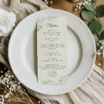 Floral Wedding Dinner Menu Card for Reception Menükarte<br><div class="desc">Display your reception meal selections with this elegant floral wedding dinner menu card. Featuring delicate botanical line art and classic minimalist typography, this design adds a refined and romantic touch to your wedding table décor. Perfect for modern, garden, and elegant wedding themes, this menu card helps guests easily view the...</div>