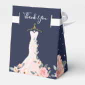 Floral Wedding Dress Navy Brautparty Fevor Box Geschenkschachtel (Rückseite)