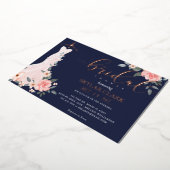 Floral Wedding Dress Navy Brautparty Folieneinladung (Gedreht)