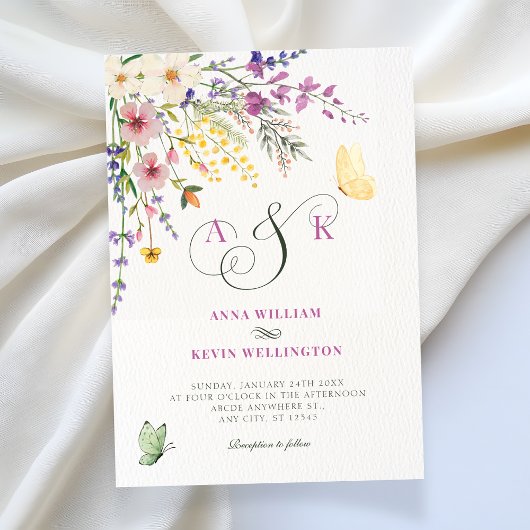 Floral wedding einladung