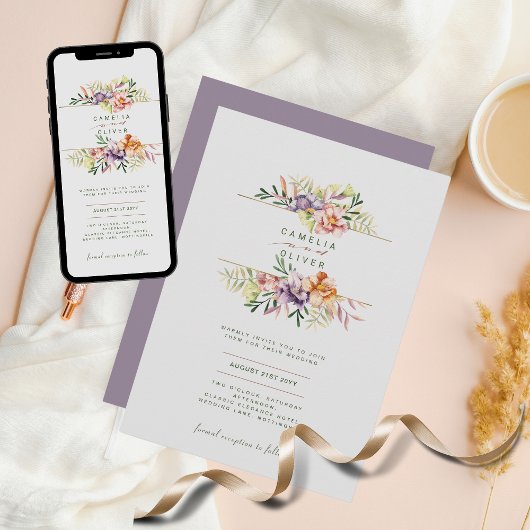 Floral Wedding Einladung BOHO Wildblumen Digital