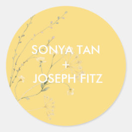 Floral Wedding Einladung Umschlag Square Classic R Runder Aufkleber