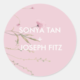 Floral Wedding Einladung Umschlag Square Classic R Runder Aufkleber