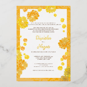 Floral Wedding Einladungskarte - Marigold Design Folieneinladung