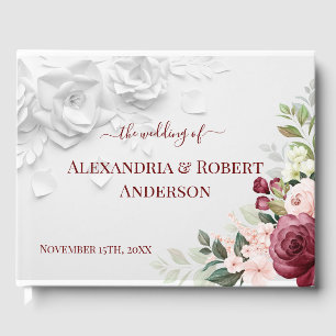 Floral Wedding Guest Book Gästebuch