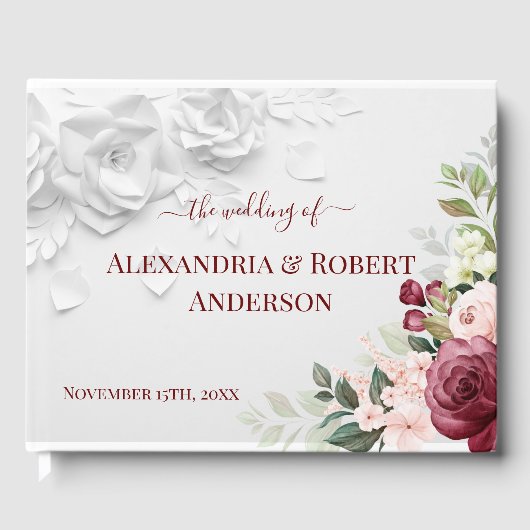Floral Wedding Guest Book Gästebuch (Vorderseite)