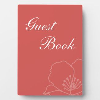 Floral Wedding Guest Book Signage Red Poppies Fotoplatte