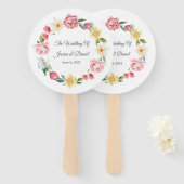 Floral Wedding Hand Fan Fächer (Vorne und Hinten)