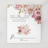 Floral Wedding Herbst Pink Burgundy Pumpkin Platzkarte (Außenseite Aufgefaltet)