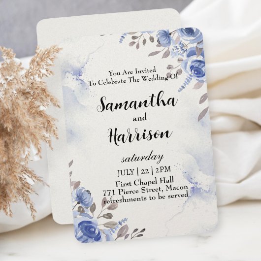 floral wedding invitation card dankeskarte