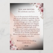 Floral Wedding Invitation CARD modern design Einladung (Rückseite)