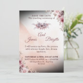 Floral Wedding Invitation CARD modern design Einladung (Stehend Vorderseite)