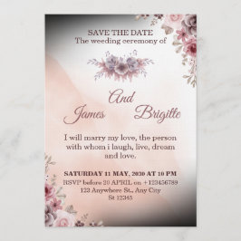 Floral Wedding Invitation CARD modern design Einladung