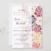 Floral wedding invitation combines romantic elegan einladung (Vorderseite)