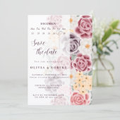 Floral wedding invitation combines romantic elegan einladung (Stehend Vorderseite)