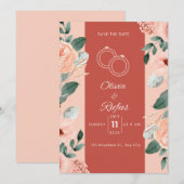 Floral wedding invitation  einladung (Vorne/Hinten)
