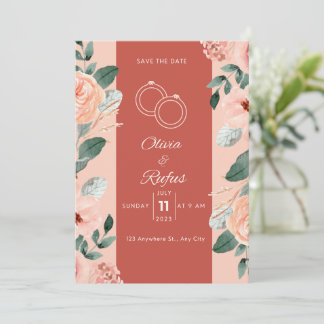 Floral wedding invitation einladung
