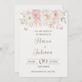 Floral wedding invitation einladung (Vorne/Hinten)