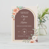 Floral wedding invitation  einladung (Stehend Vorderseite)