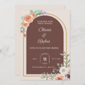 Floral wedding invitation  einladung (Vorne/Hinten)