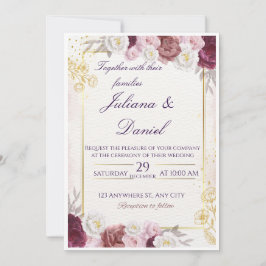Floral Wedding Invitation – Elegant & Customizable Einladung